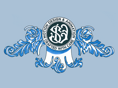 Lettering element, monogram - S V acanthus baroque lettering monogram