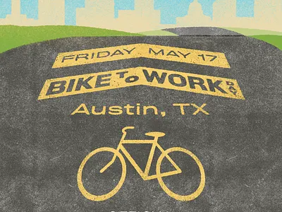 BIKE TO WORK DAY 2019 - Austin design design grit illustration texture