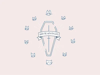 Bury Me bury cat cats cemetary coffin goth pastel pink