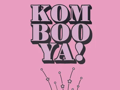 Kombooya! Kombucha Typography branding drink fermentation fizzy ingeborg kombucha pink typography