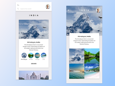 Travel App UI | Adobe XD adobe xd app app concept app inspiration design experience design inspiration interaction interface design madewithxd minimal ui user interface vector web design