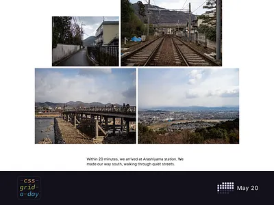 Photoessay Layout | CSS Grid May 20 essay grid grid layout photoessay photographer photography