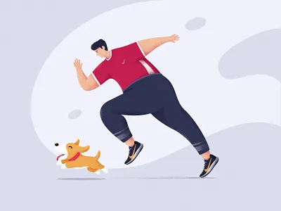 Running clothes design dog illustrator ps run shoes ui