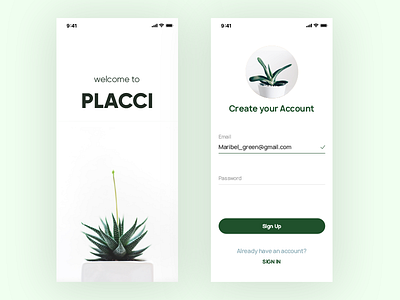 Plants Water Reminder app green interface ios login screen plant reminder sign up sketch splash screen splashscreen ui ux ux design