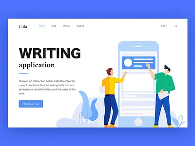 Writing Application app illustration ui ux web website