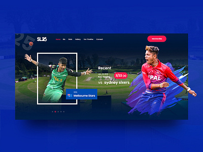 Sl25 Web UI - Sandeep Lamichhane cricket minimal player sports theme ui ux web web design webuiuxdesign