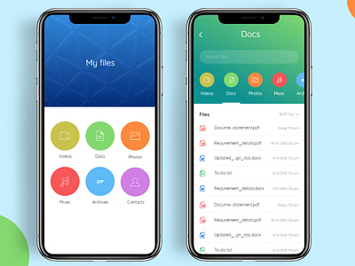 File Manager app design file manager flat share files