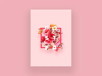 Flowers poster design branding design illustration illustrator photoshop poster typography vector