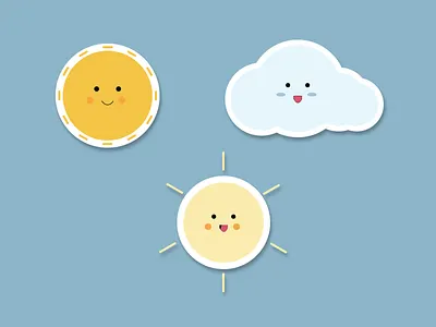 Weather Illustration! blue cloud dribbble illustration moon sky sun vector