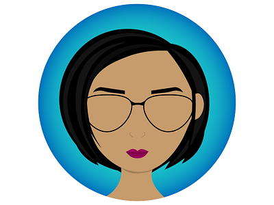 Chop Chopped Hair blue glasses hair selfportrait short