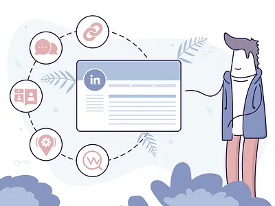 Linked apple astropad clean elements illustration illustrator linked in linkedin procreate procreateapp simple social media social network vector