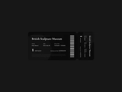 Admission Ticket Concept admission black black and white brand branding dark gallery identity museum print ticket