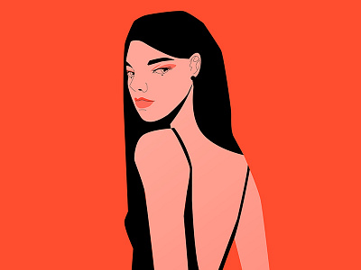 Little Black Dress abstract black composition dresses form fragment girl girl character girl illustration illustration laconic lines minimal poster poster a day poster art poster challenge