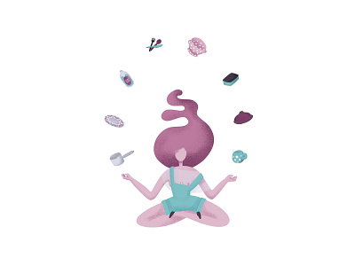Washing power! bright color cute design illustration power women women empowerment