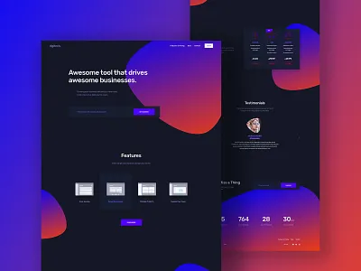 digitech - update 1.1 adobe xd dark design digital digitech homepage landing page photoshop product sketch startup template ui8 update website xd