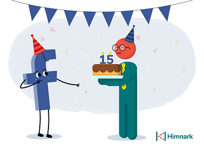Facebook 15 Anniversary 15 year anniversary facebook happy birthday illustraion post vector