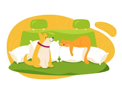 Moving to new home cat cute dog doggo illustration kitten pets