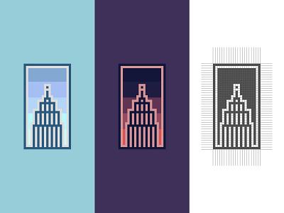 Skyscraper abstract building design fade flat grid logo minimal sky skyscraper square vector