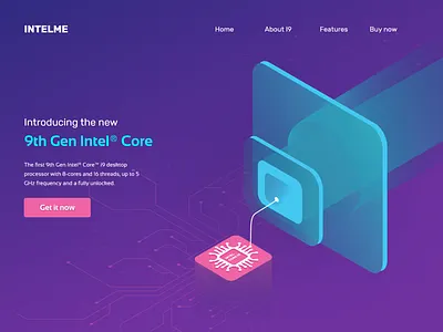Isometric Intel Chip design illustration intelchip isometricdesign ui ux vector webpagedesign
