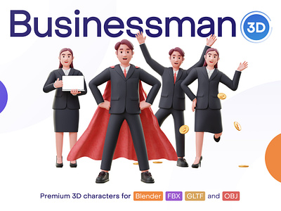 Jobly Businessman 3D Characters