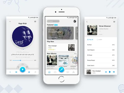 Music Player app blue concept light mockup music music player ui ux