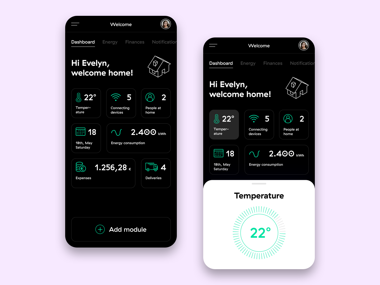 Example of Home Monitoring Dashboard (Daily UI #021)