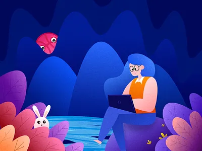 HELLO DRIBBBLE design illustration