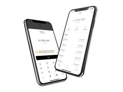 Withdraw bitcoin btc business buy crypto cryptocurrency deposit finance investment ios layout minimal money portfolio sell value wallet warning