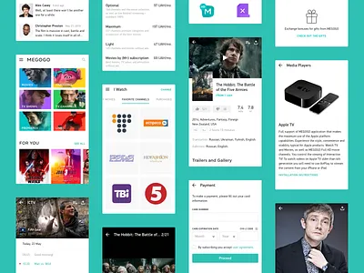 Megogo : Mobile view cartoon clean live minimal mobile mobile design movie navigation product redesign service stream tv app tv channel tv show video