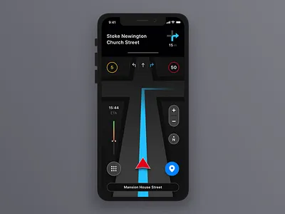 Navigation App Concept ai app apple application appstore car concept design drive free go iphone map maps mobile navigation ui