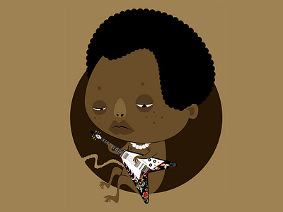 Jimi baby hendrix afro baby embryo flying v guitar guitarist jimi hendrix