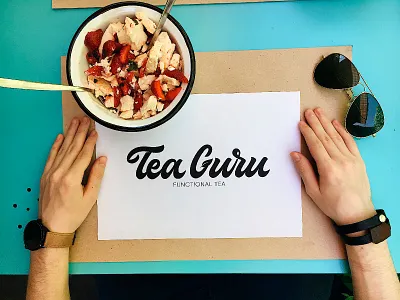 Tea Guru - Logo Sketch for Tea Brand branding calligraphy clothing design fashion font free hand lettering identity lettering logo logotype mark packaging script sketches streetwear type typo typography
