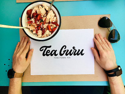 Tea Guru - Logo Sketch for Tea Brand branding calligraphy clothing design fashion font free hand lettering identity lettering logo logotype mark packaging script sketches streetwear type typo typography