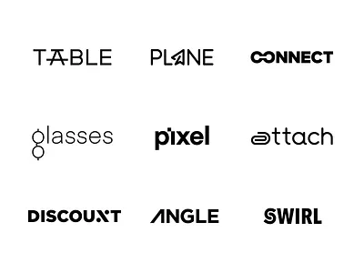 Creative Logos abstract attach business connect design discount identity logo logotype modern pixel simple startup table wordmark