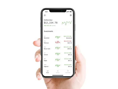 Portfolio bitcoin btc business crypto cryptocurrency finance graph investment ios layout minimal money portfolio value wallet