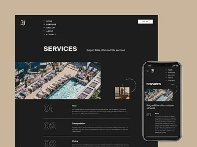 Services Experimental Layout for SB about about us dark experiment experimental exploration graphic layout list view mobile mockup phone responsive services typo typography vietnam