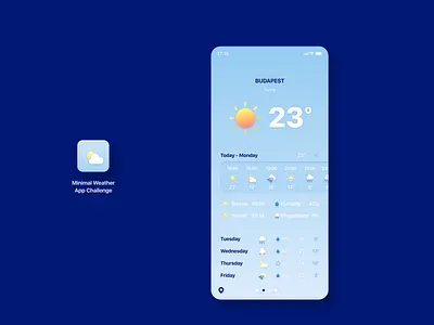 Minimal Weather App Challengeuplabs challenge challenge free freebie freebie xd ui ui design uplabs weather weather app xd
