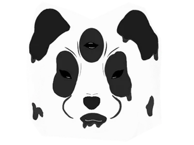 Toxic panda animal flat icon illustration logo minimal panda panda logo