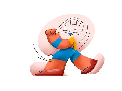 Tennis star design illustration lineart texture