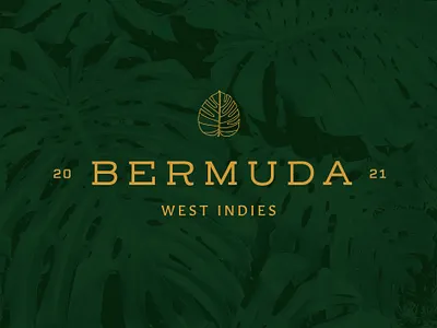 Bermuda Incentive Trip Branding bermuda branding design green identity island leaf leaves logo logo design minimal nature logo summer texture travel tropical tropical leaves type typography vector