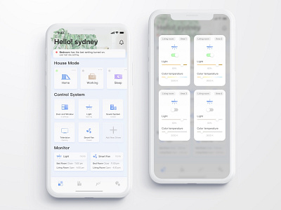 #020 - Home Monitoring Dashboard app daily ui home home monitoring dashboard ios simple smarthome ui ui challange white