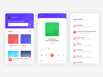 E-learning app ui app audiobook design elearning ios mobile mobile app podcast ui ux