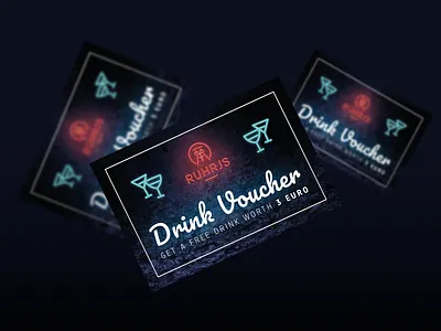 Conference Drink Voucher conference design conferencevoucher corporate design corporate identity corporate identity design drink voucher neon lights print