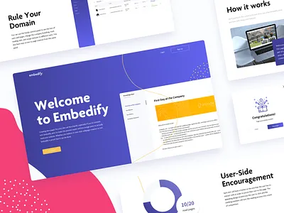 Embedify design easy google drive knowledgebase landing site ui ux
