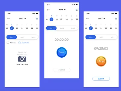 Trunout app blue design mobileapplication ui ux