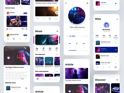 Music Interface Collection ui ux 向量 品牌 图标 插图 活版印刷 设计