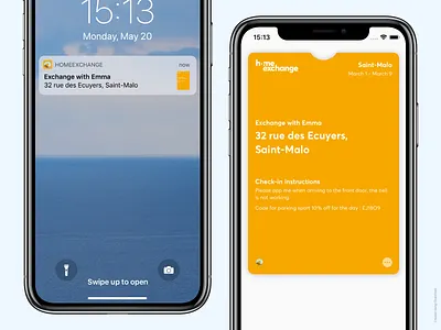 HomeExchange Wallet Pass 🎈 boardingpass ios wallet iphone x notification passbook product design wallet
