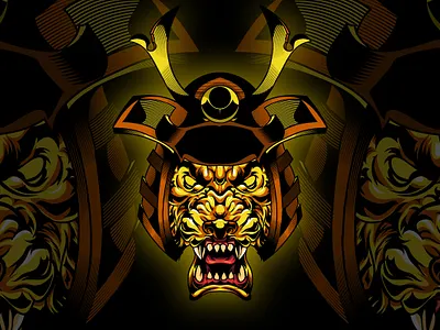 The Lion Samurai apparel artwork artworkforsale cartoon clothing commission design forsale freebie illustration illustrator screenprint t shirt t shirt t shirt design t shirtdesign tee tshirt tshirt design vector