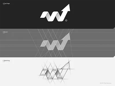 WIT Trainers / Logo Design Process. black brand branding construction creative design flat geometry icon idea illustration letter logo mark minimal sign space symbol typography white