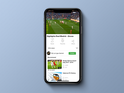 Daily UI 057 Video Player 100 day challenge 100 day ui challenge dailyui dailyui057 design diseño la liga sketch app soccer spain ui ui ux uidesign uipractice video player youtube
